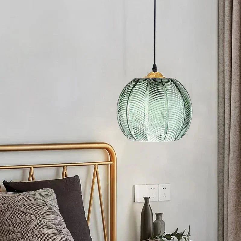 Delira Hanglamp Palmblad Glas Boho