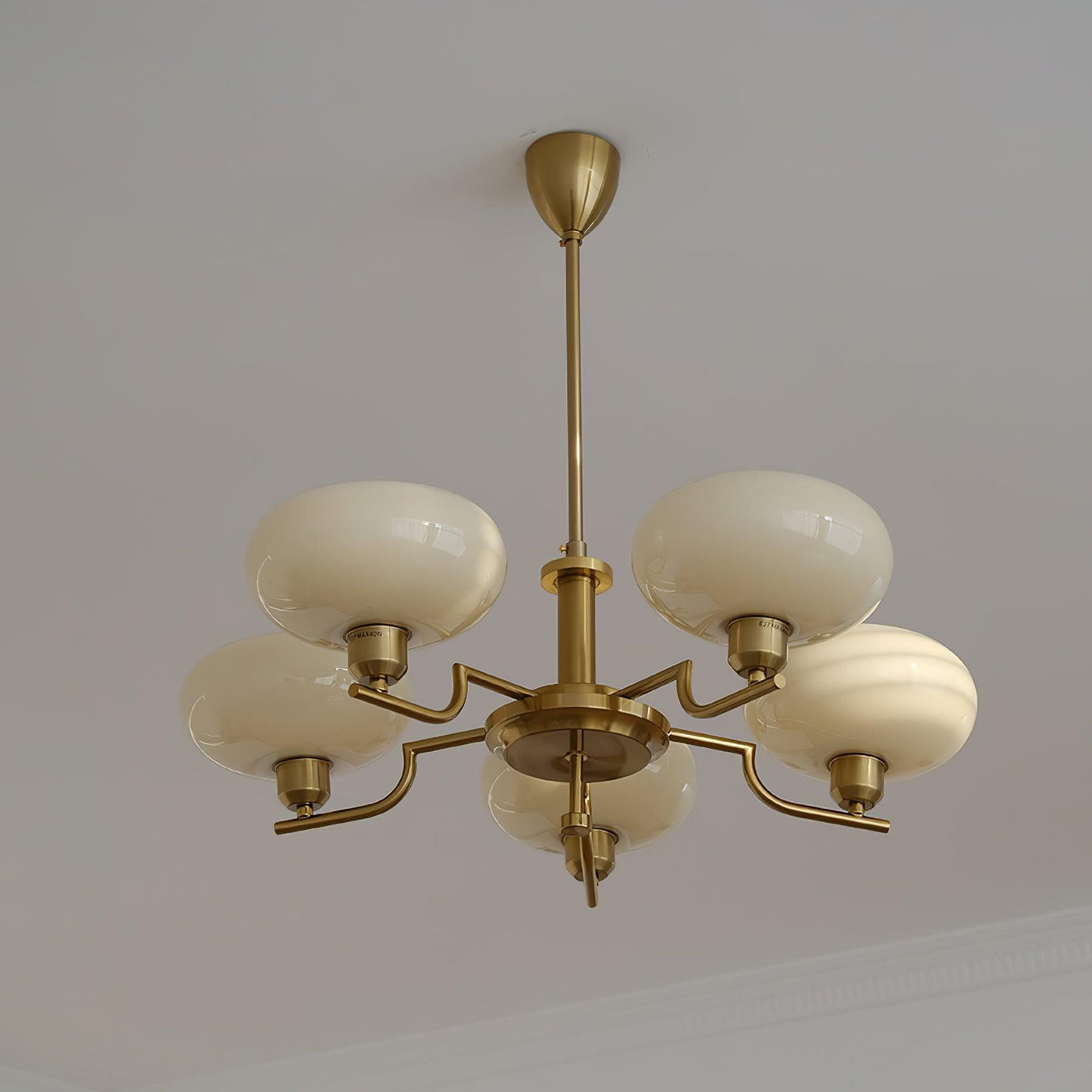 Delira Plafondlamp Glazen Kappen Goudkleurig