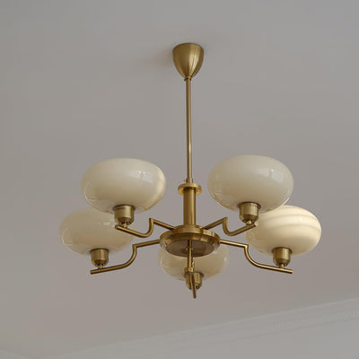 Delira Plafondlamp Glazen Kappen Goudkleurig