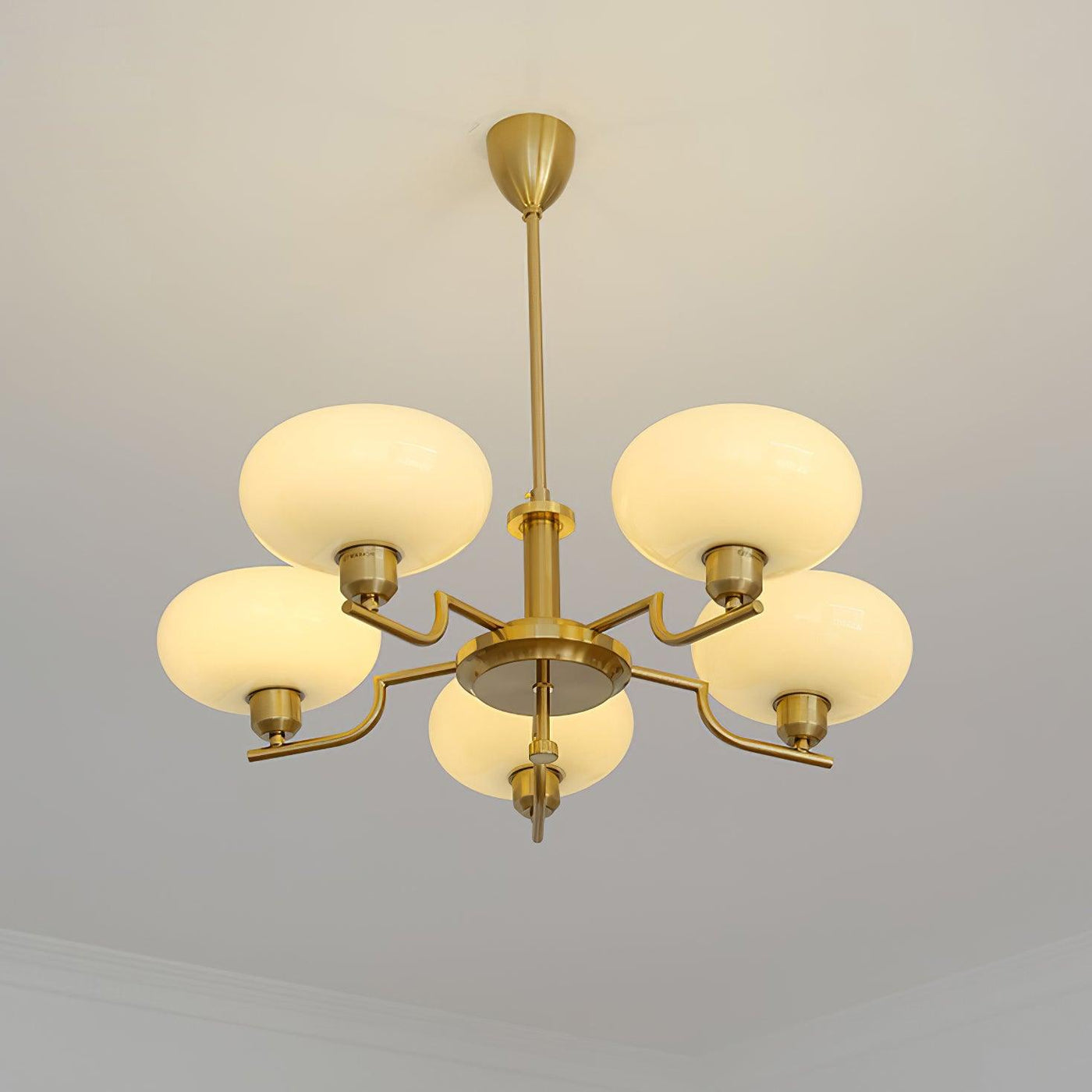 Delira Plafondlamp Glazen Kappen Goudkleurig