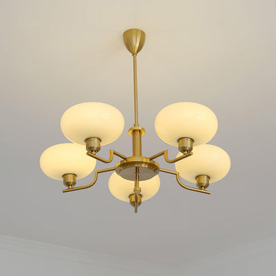 Delira Plafondlamp Glazen Kappen Goudkleurig