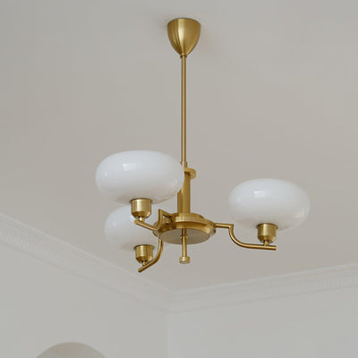 Delira Plafondlamp Glazen Kappen Goudkleurig