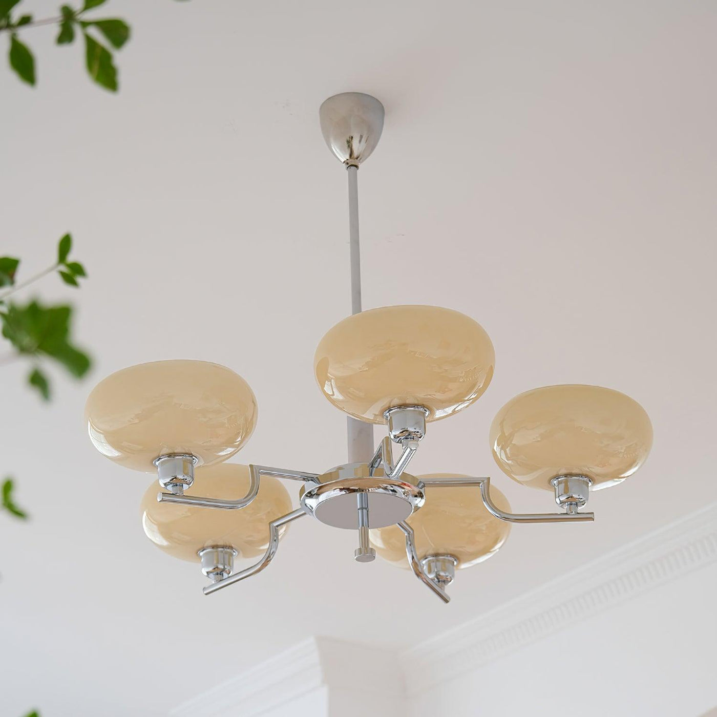 Delira Plafondlamp Glazen Kappen Goudkleurig
