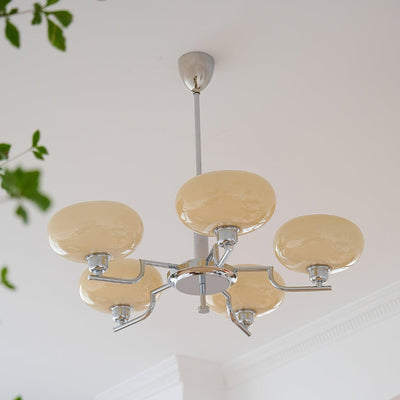 Delira Plafondlamp Glazen Kappen Goudkleurig