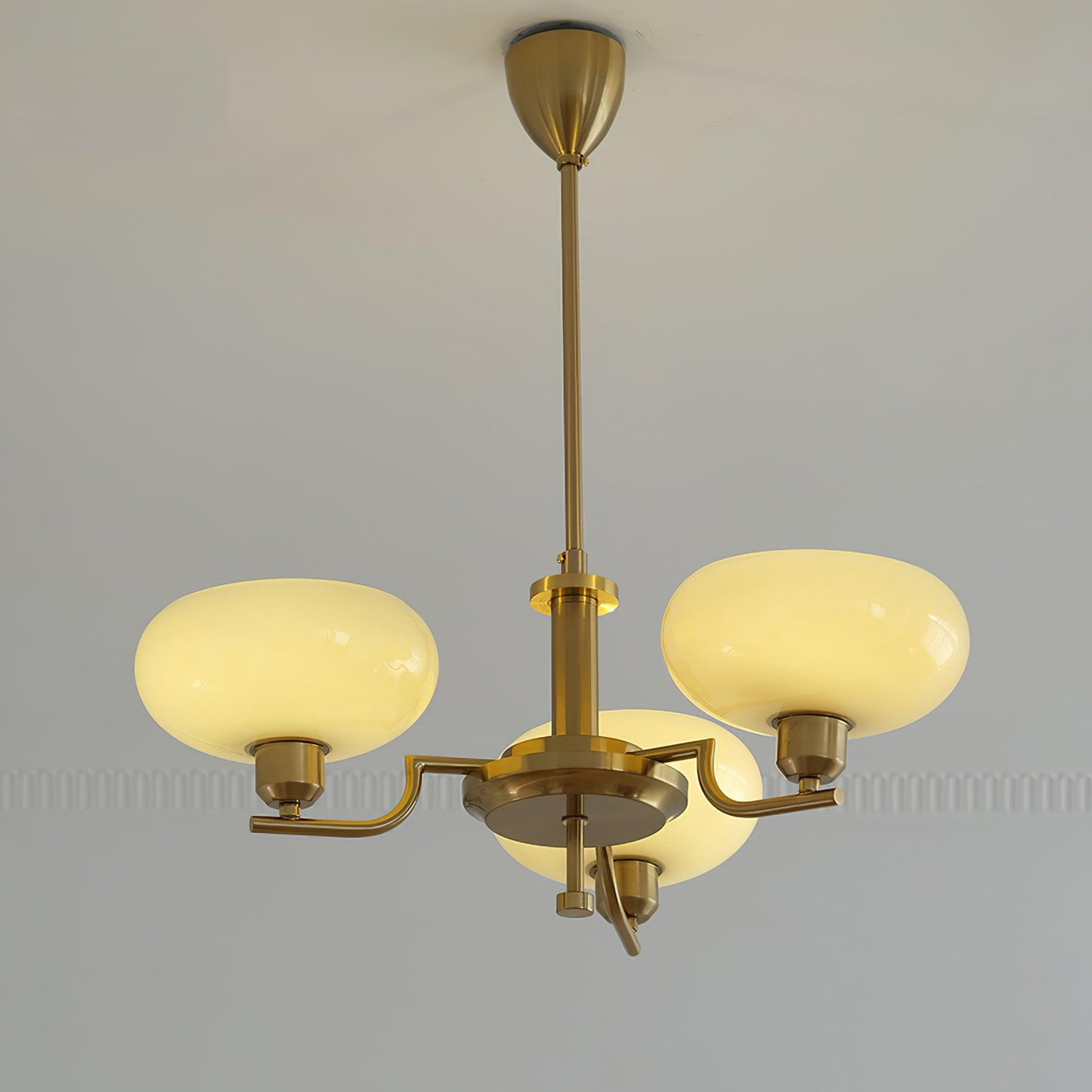 Delira Plafondlamp Glazen Kappen Goudkleurig