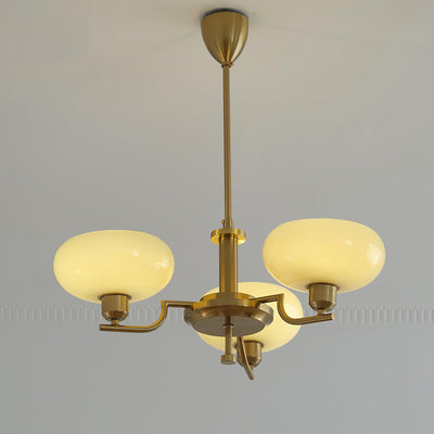 Delira Plafondlamp Glazen Kappen Goudkleurig