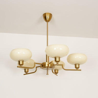 Delira Plafondlamp Glazen Kappen Goudkleurig