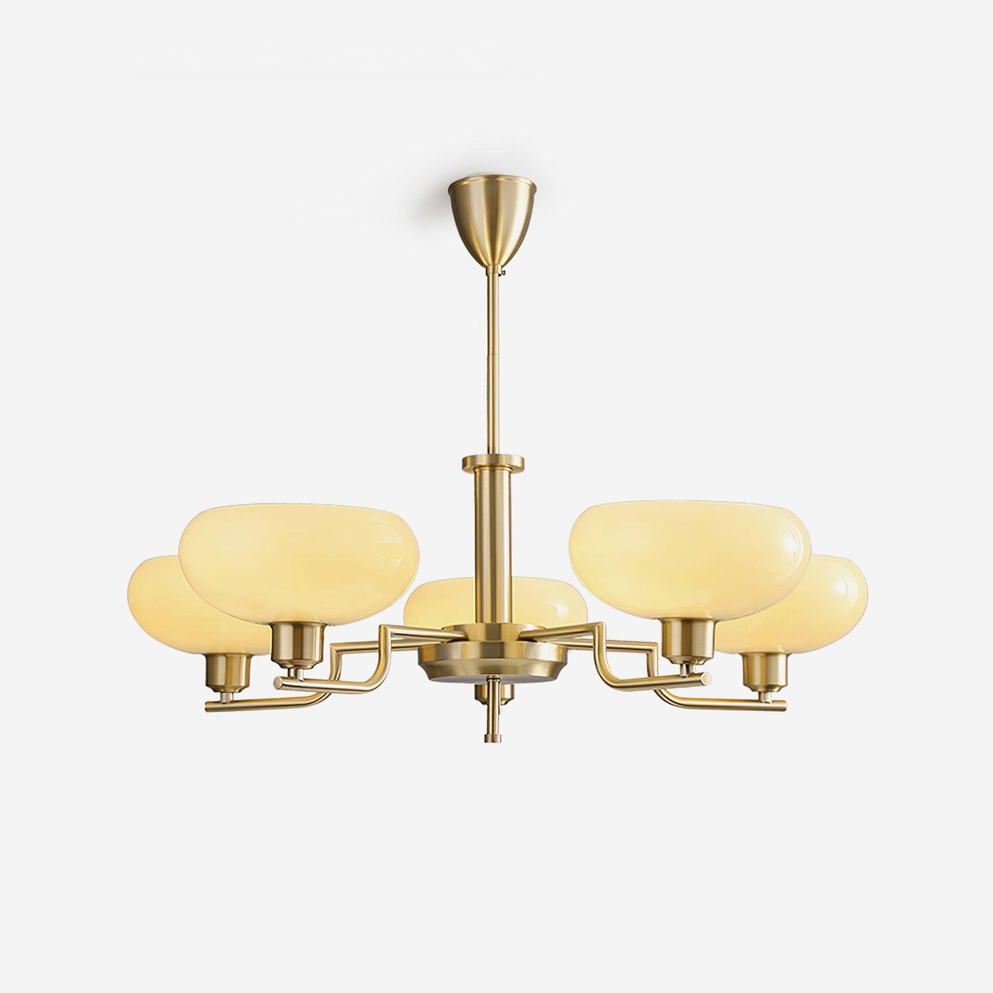 Delira Plafondlamp Glazen Kappen Goudkleurig