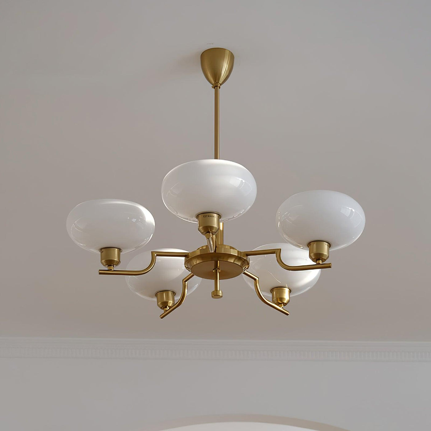 Delira Plafondlamp Glazen Kappen Goudkleurig