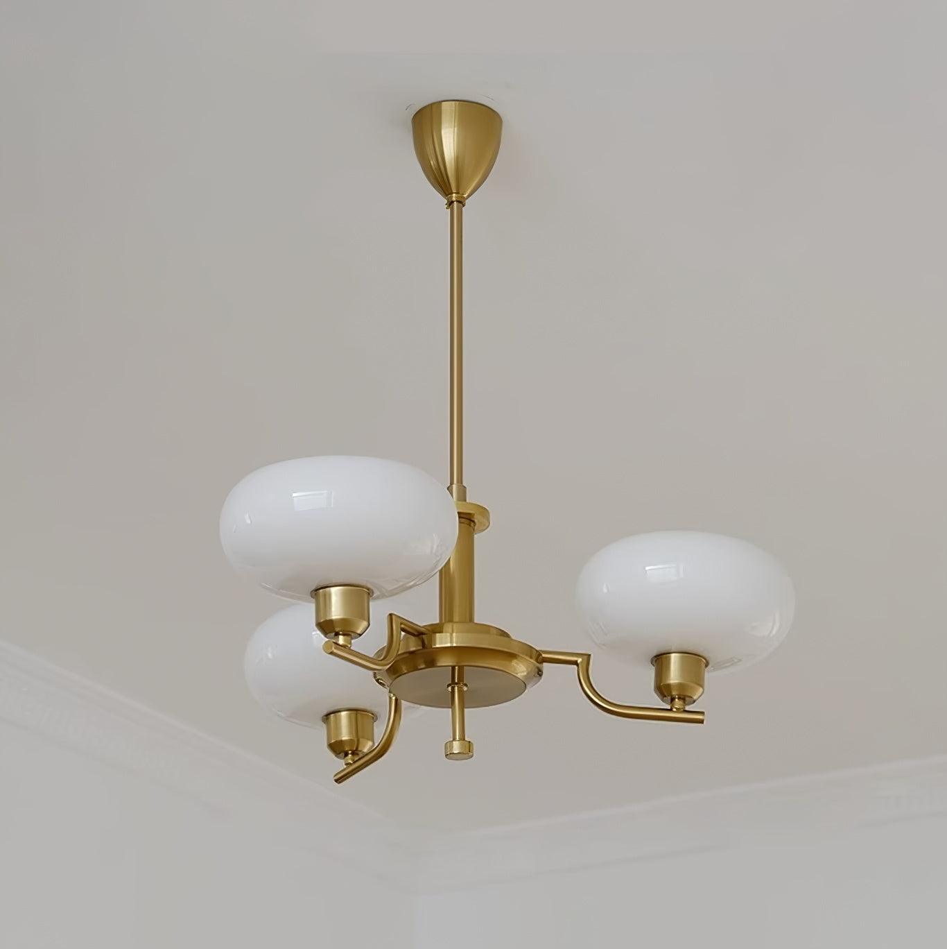 Delira Plafondlamp Glazen Kappen Goudkleurig
