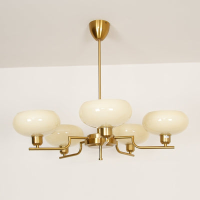 Delira Plafondlamp Glazen Kappen Goudkleurig