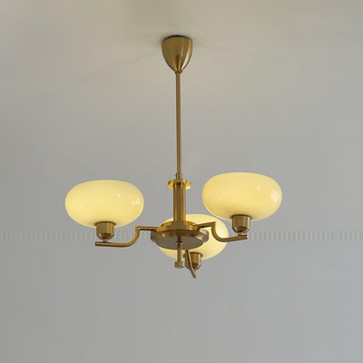 Delira Plafondlamp Glazen Kappen Goudkleurig