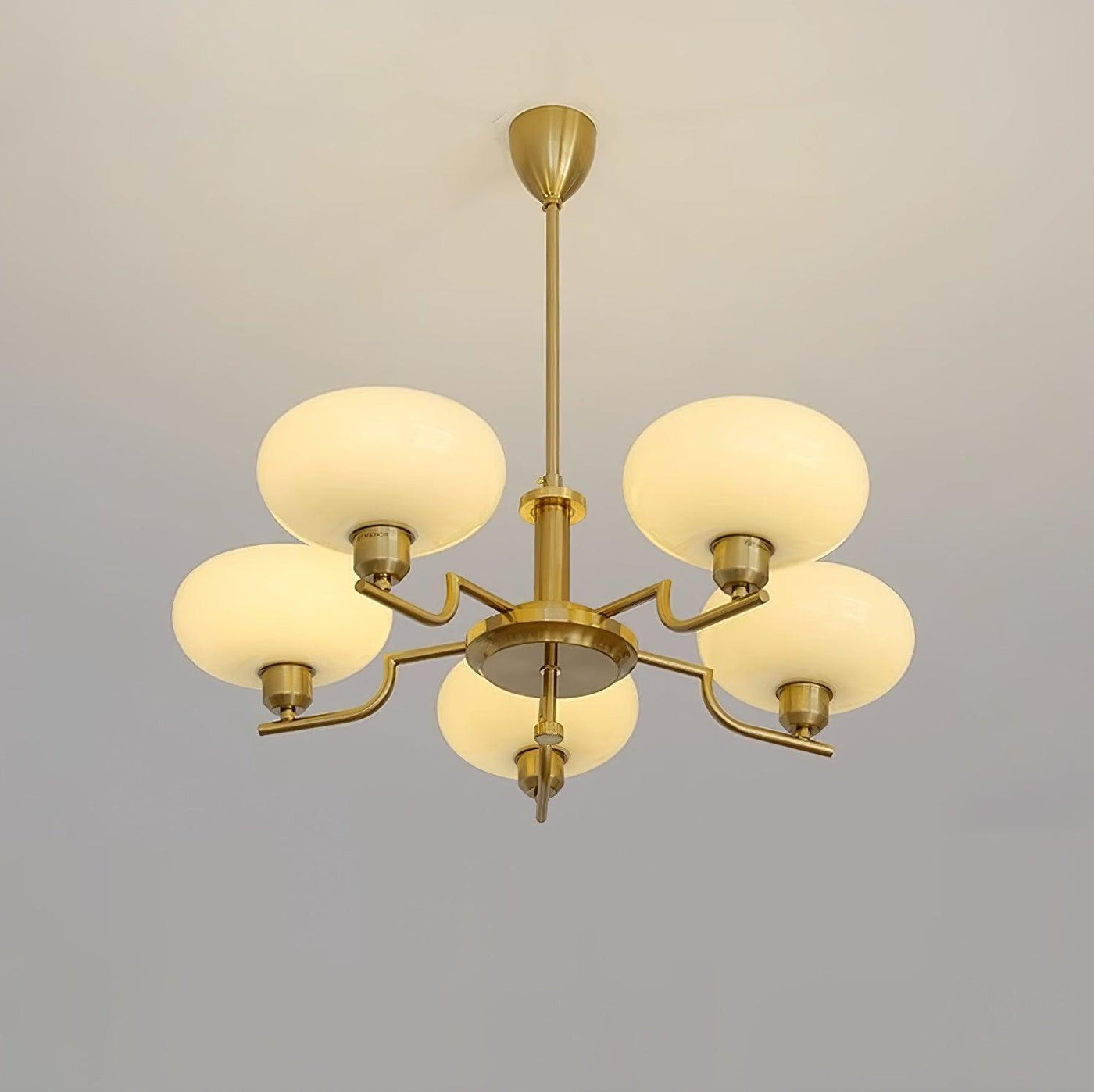 Delira Plafondlamp Glazen Kappen Goudkleurig