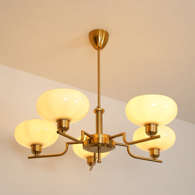 Delira Plafondlamp Glazen Kappen Goudkleurig