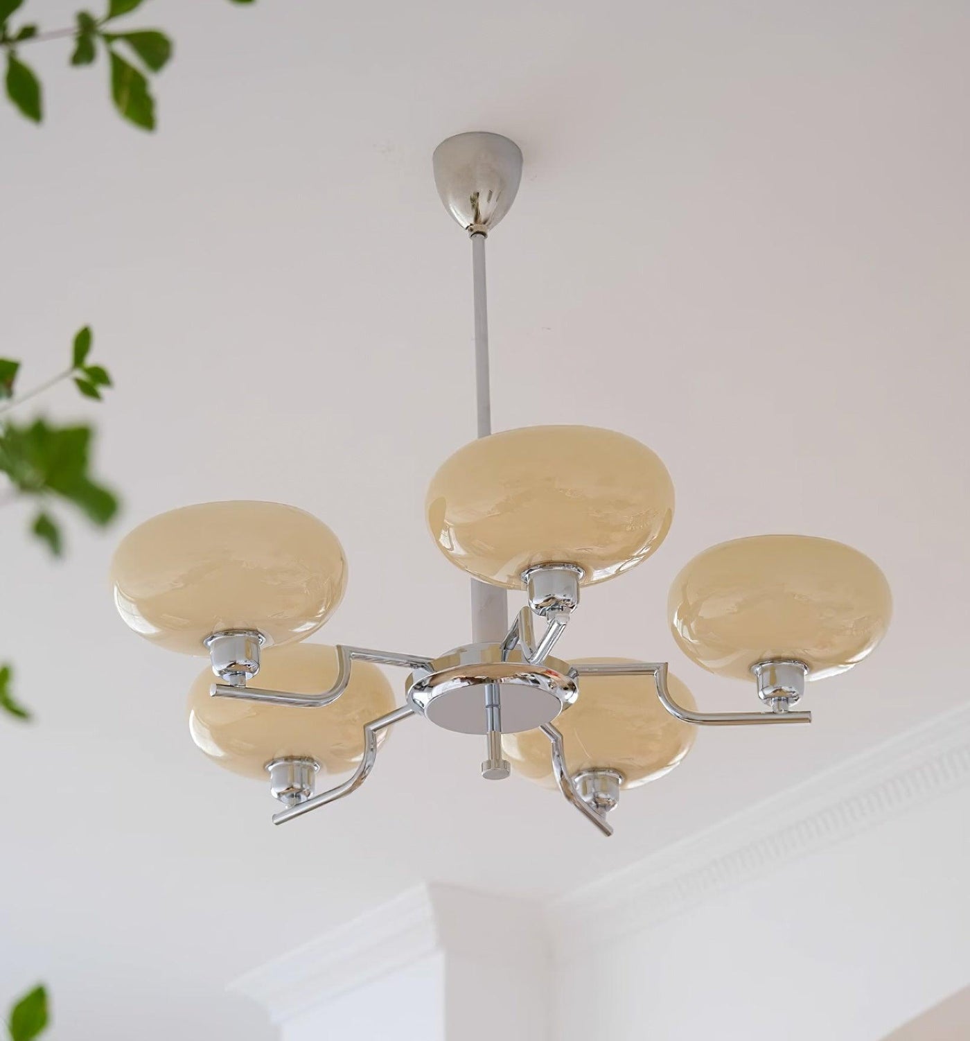 Delira Plafondlamp Glazen Kappen Goudkleurig