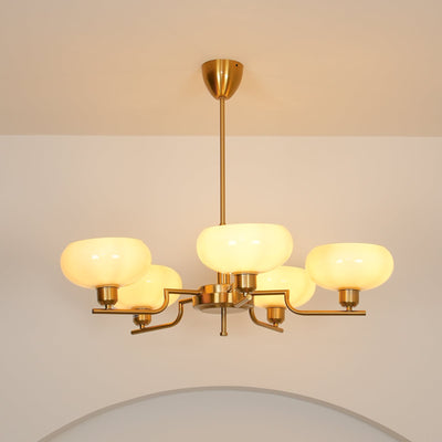 Delira Plafondlamp Glazen Kappen Goudkleurig