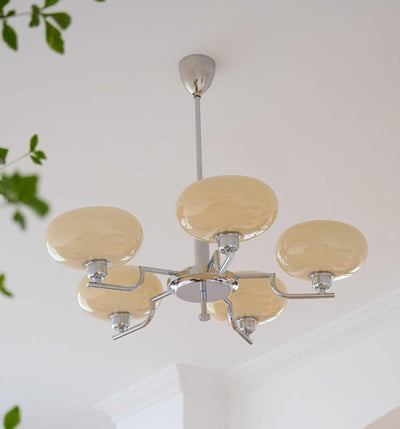 Delira Plafondlamp Glazen Kappen Goudkleurig