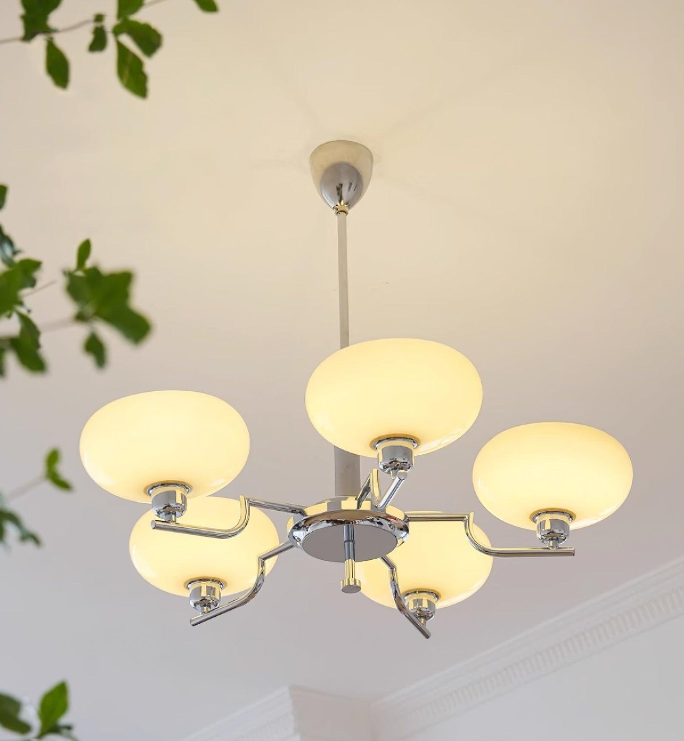 Delira Plafondlamp Glazen Kappen Goudkleurig