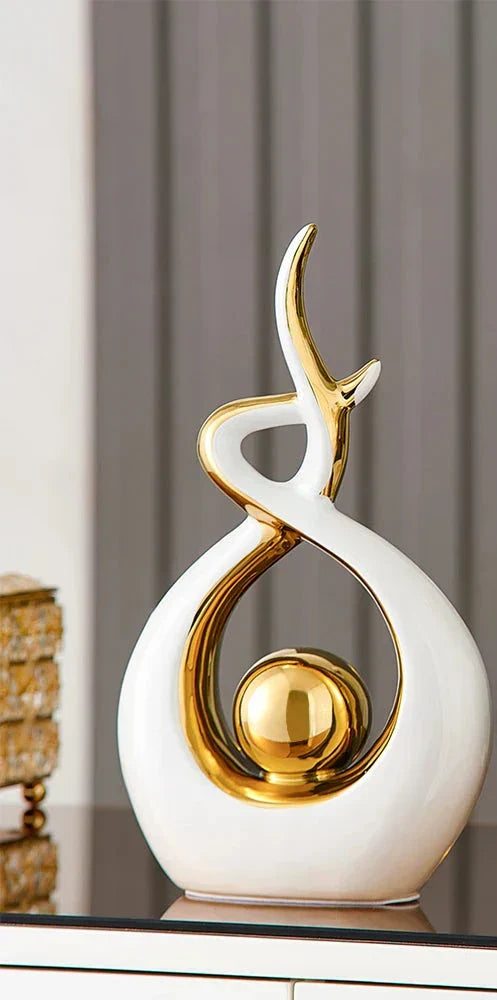 Delira Sculptuur Keramiek Goud Abstract Design
