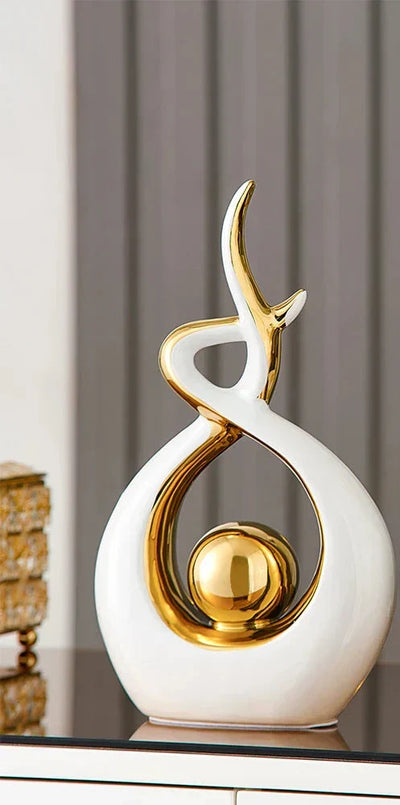 Delira Sculptuur Keramiek Goud Abstract Design
