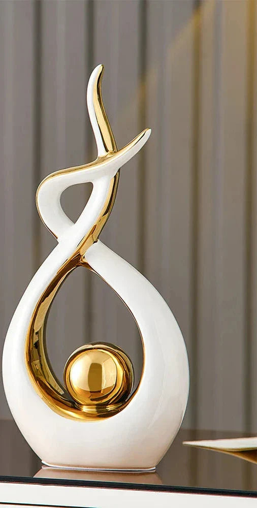 Delira Sculptuur Keramiek Goud Abstract Design