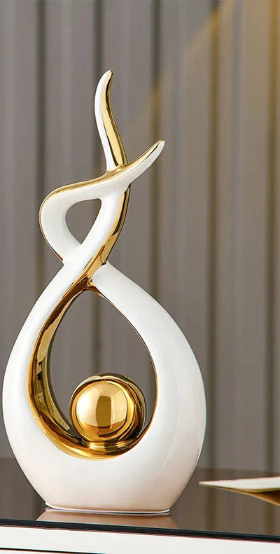 Delira Sculptuur Keramiek Goud Abstract Design