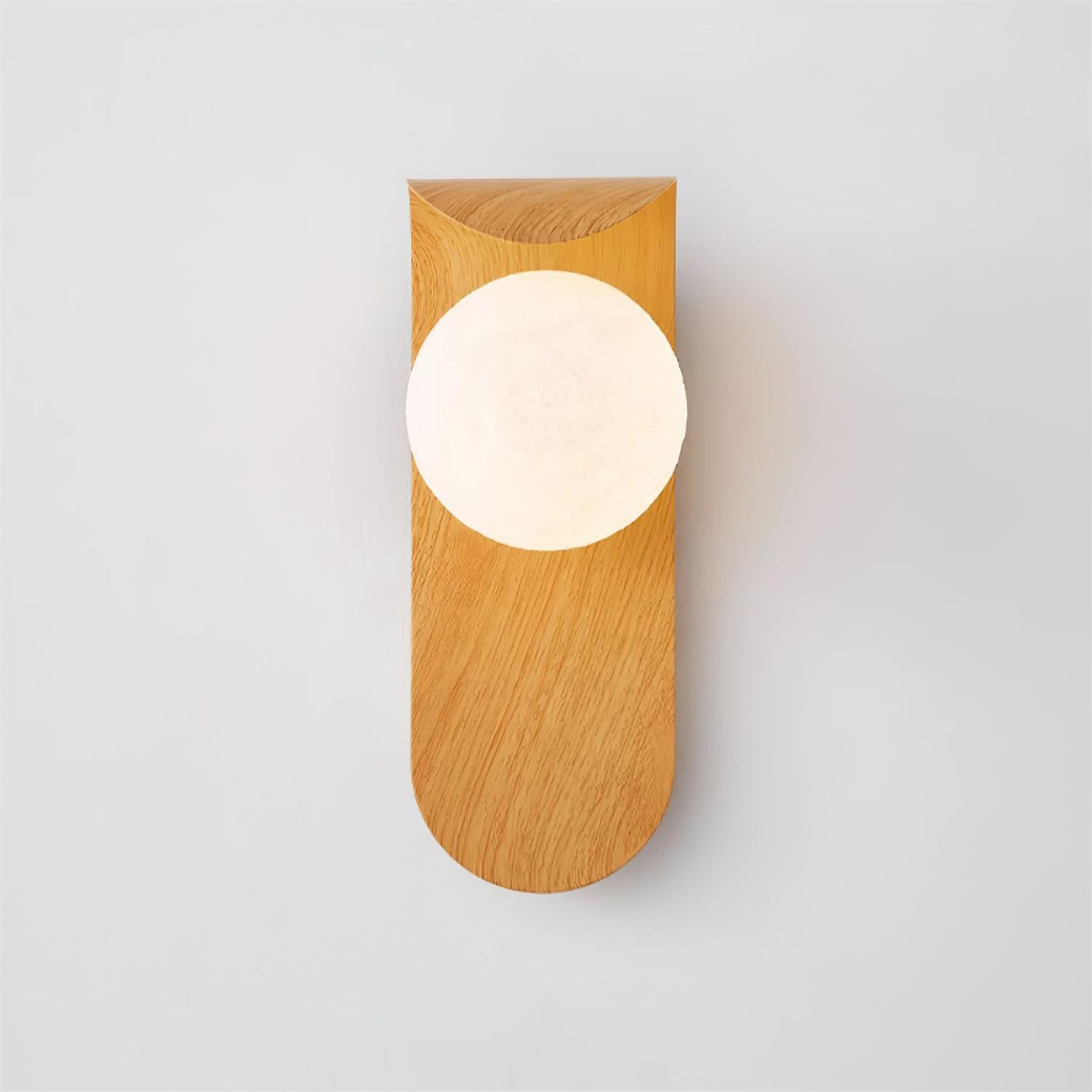 Delira Wandlamp Gebogen Houtlook Glasbol