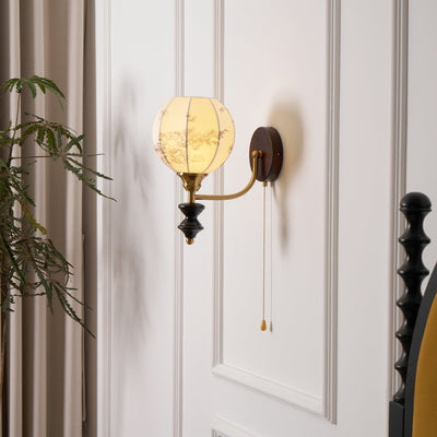 Delira Wandlamp Hout Met Stoffen Kap