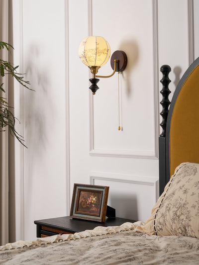 Delira Wandlamp Hout Met Stoffen Kap