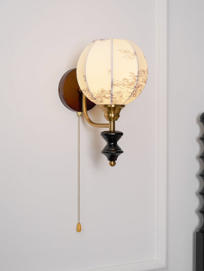 Delira Wandlamp Hout Met Stoffen Kap