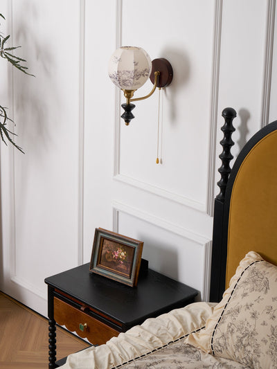 Delira Wandlamp Hout Met Stoffen Kap