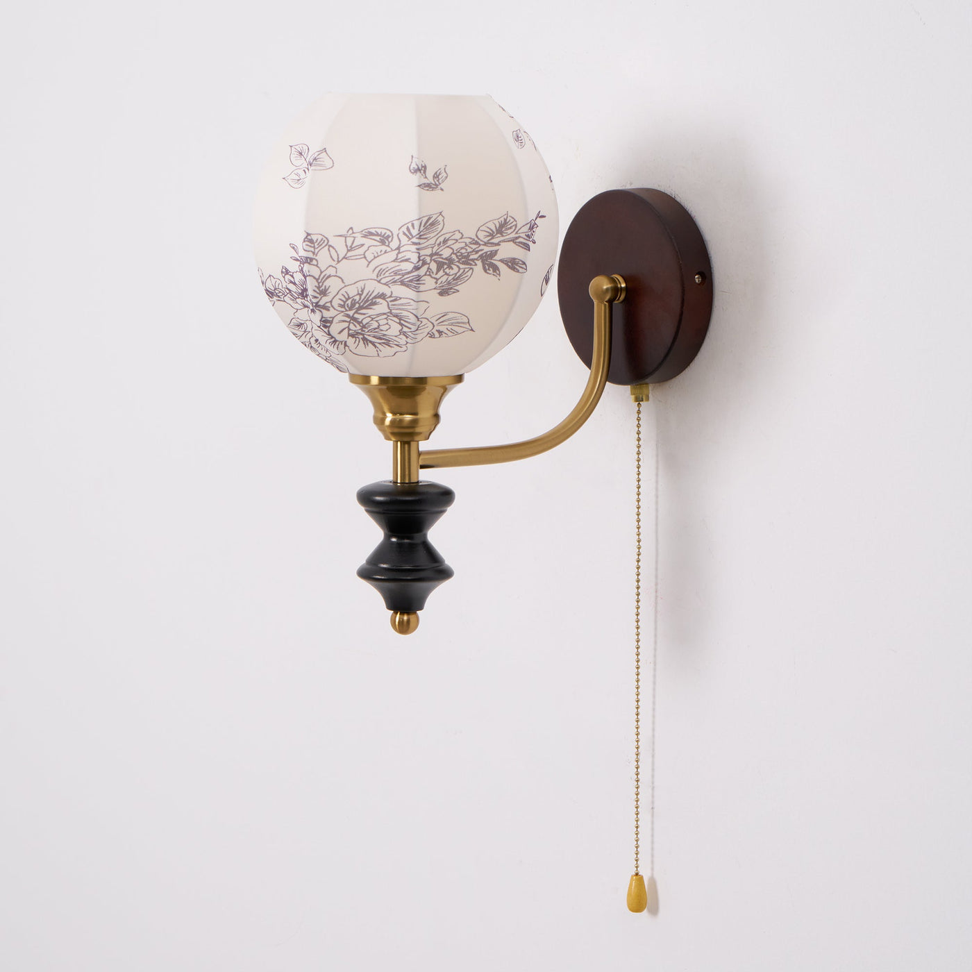 Delira Wandlamp Hout Met Stoffen Kap