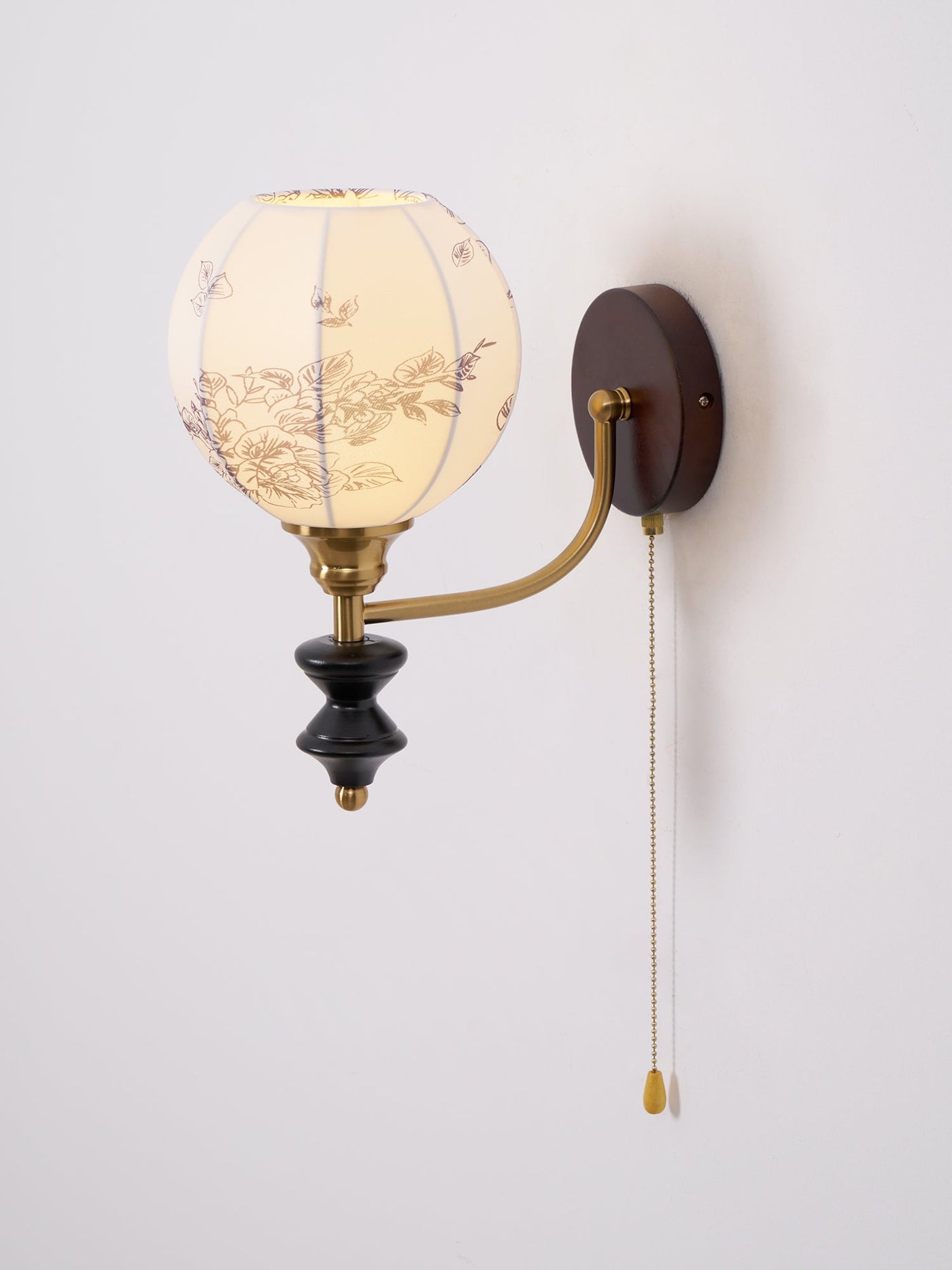 Delira Wandlamp Hout Met Stoffen Kap