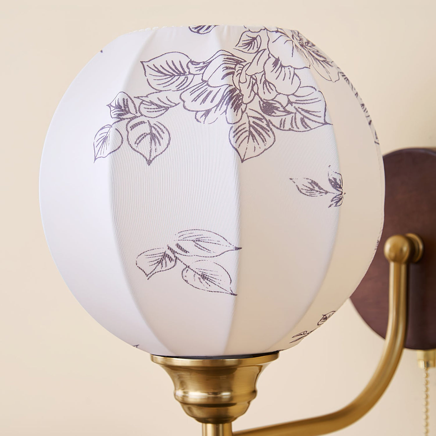Delira Wandlamp Hout Met Stoffen Kap