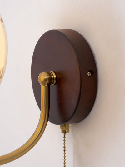Delira Wandlamp Hout Met Stoffen Kap