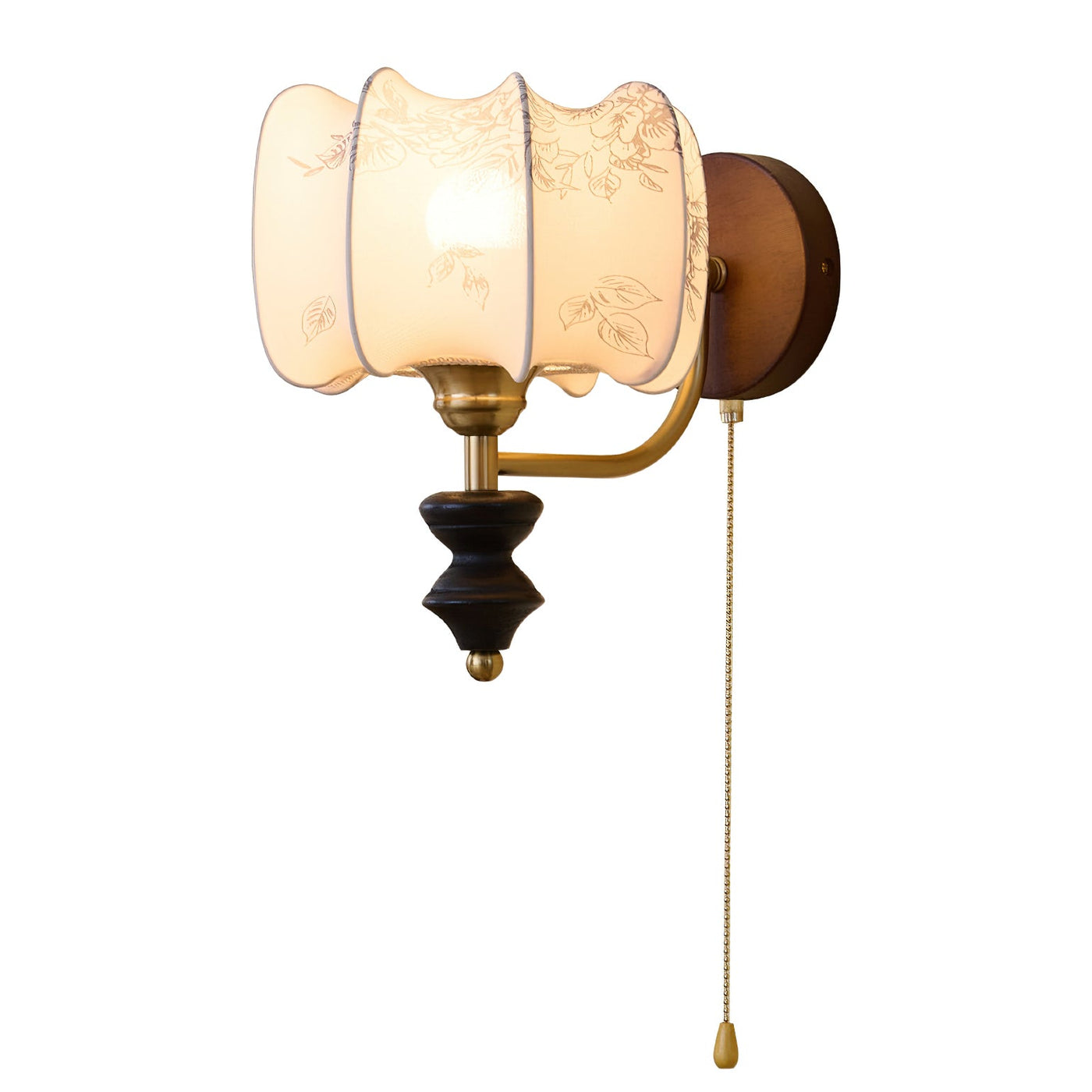 Delira Wandlamp Hout Met Stoffen Kap