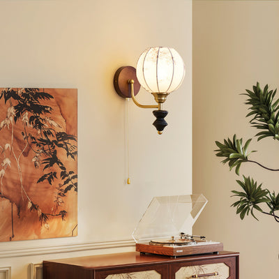 Delira Wandlamp Hout Met Stoffen Kap