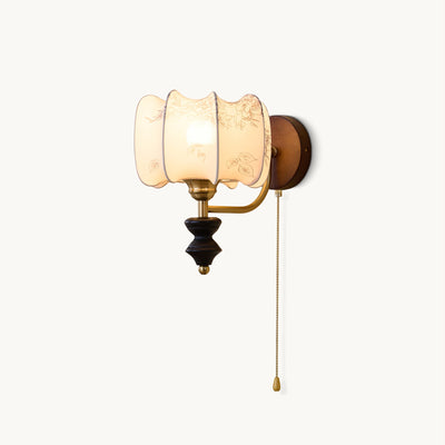 Delira Wandlamp Hout Met Stoffen Kap