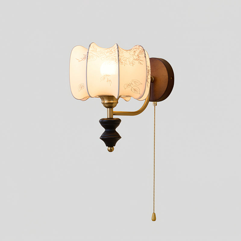 Delira Wandlamp Hout Met Stoffen Kap