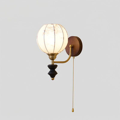 Delira Wandlamp Hout Met Stoffen Kap