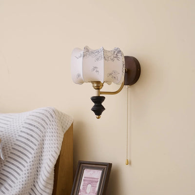 Delira Wandlamp Hout Met Stoffen Kap