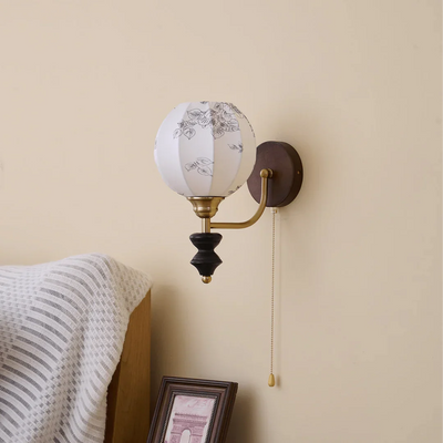Delira Wandlamp Hout Met Stoffen Kap