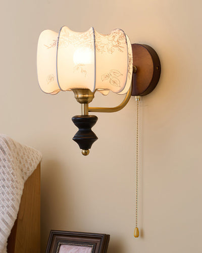 Delira Wandlamp Hout Met Stoffen Kap