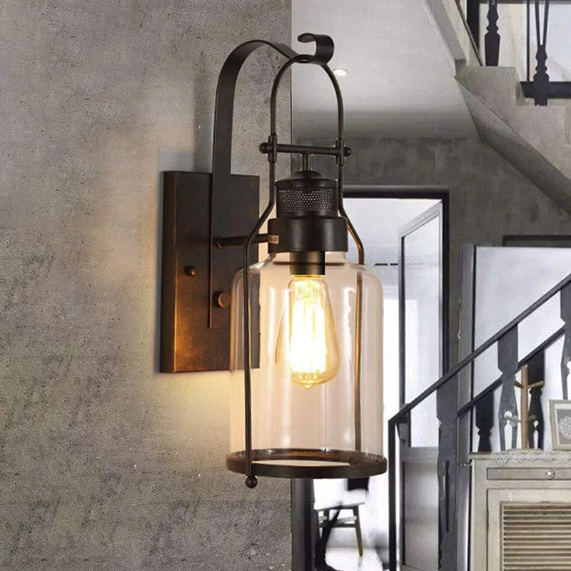 Delira Wandlamp Glas Antiek Industrieel