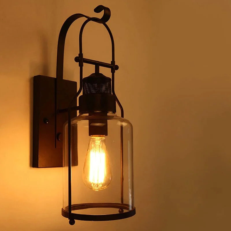Delira Wandlamp Glas Antiek Industrieel