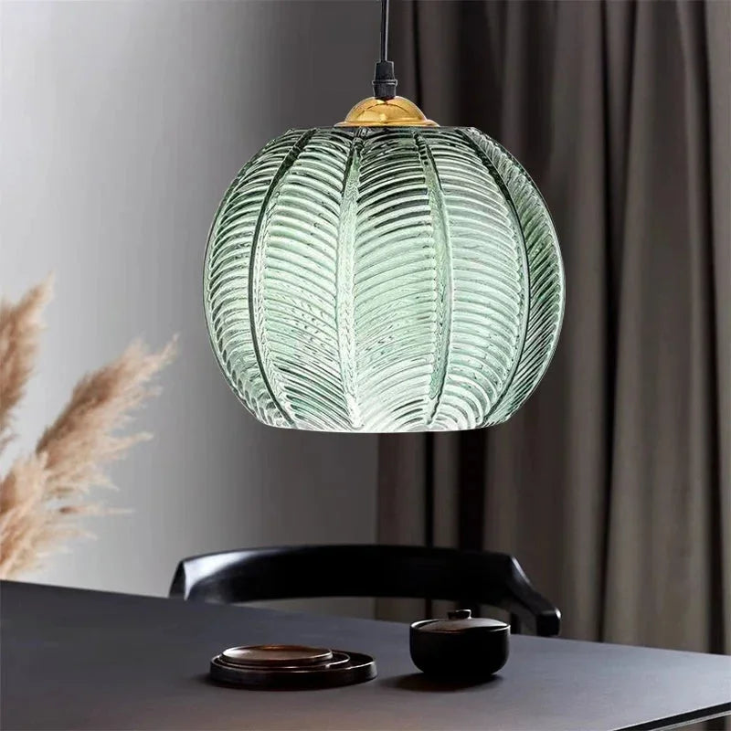 Delira Hanglamp Palmblad Glas Boho