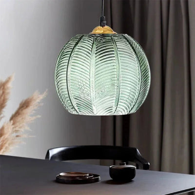 Delira Hanglamp Palmblad Glas Boho