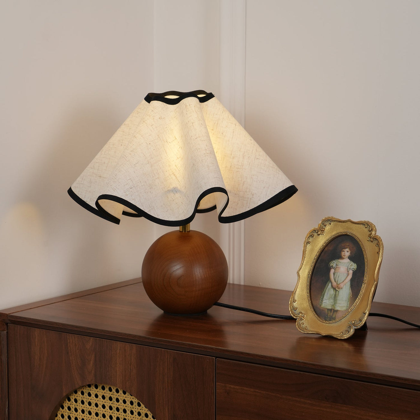 Delira Tafellamp Stoffen Kap Elegant Gebogen