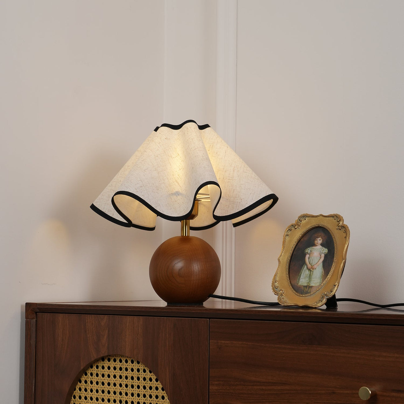 Delira Tafellamp Stoffen Kap Elegant Gebogen