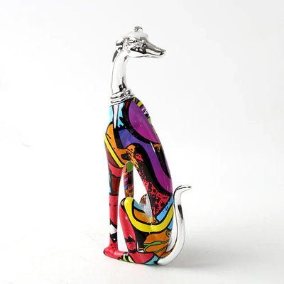 Delira Beeldje Greyhound Kleurrijk Graffiti Hondendecoratie